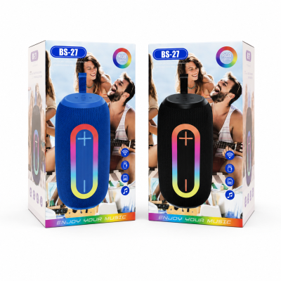 BS-27 RGB Portable Wireless Bluetooth Speaker – Splashproof, USB & TF Card Support